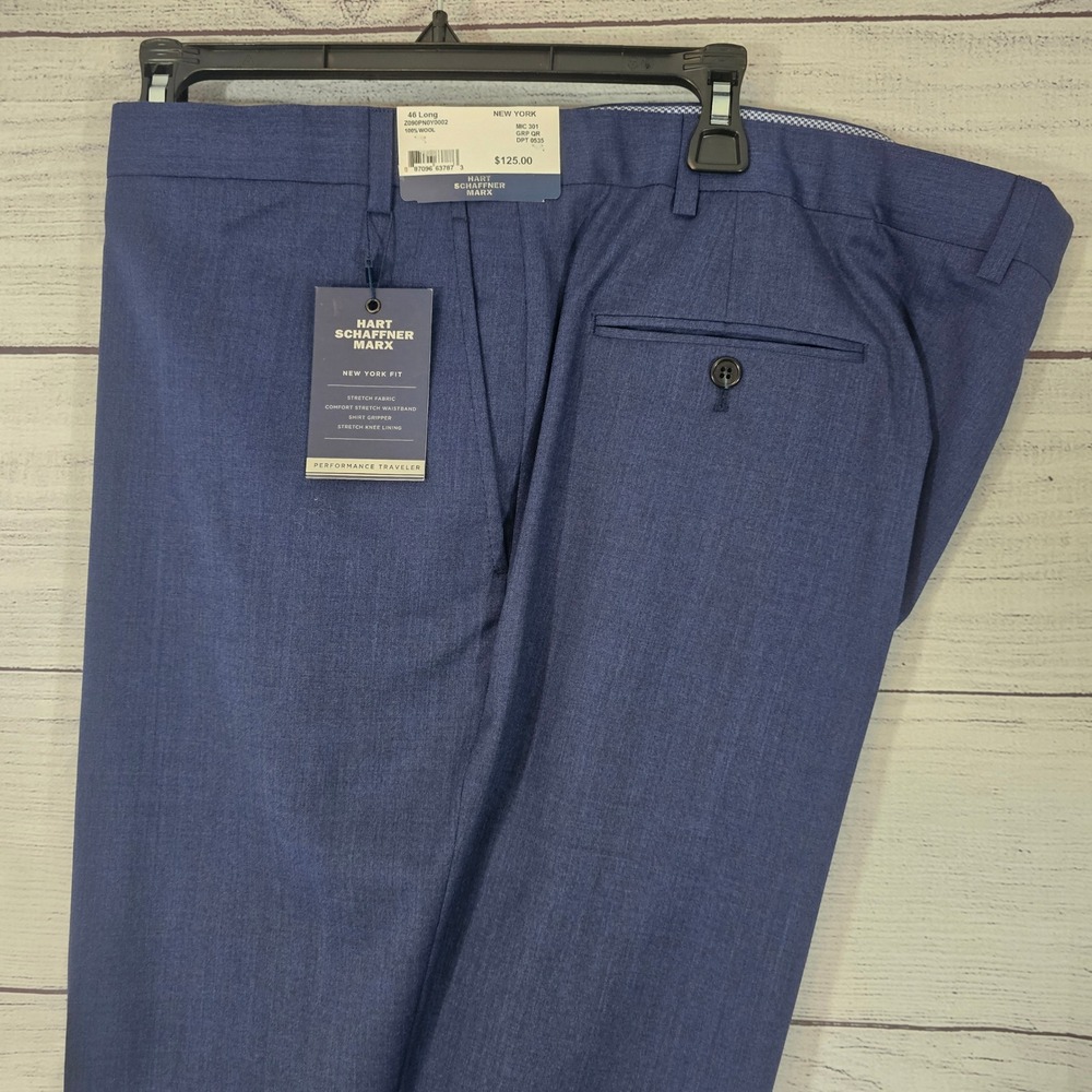 Hart Schaffner Marx Men's Blue Dress Pants